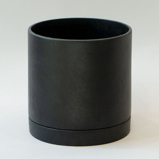 4.5" Ceramic Pot with saucer (Black)