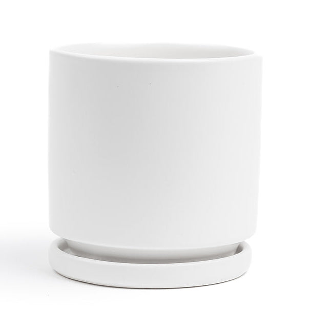 plain white ceramic plant pots 10" Ceramic Pot with saucer (White)
